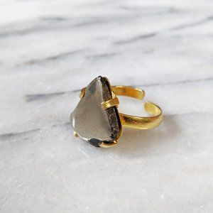 🦋LAST🦋 NWT Annahmol Hematite & 18k Gold-Plated Ring